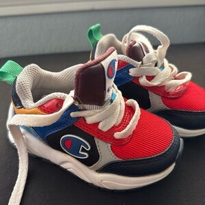 Champion Kids' Red and Blue Sneakers size 8